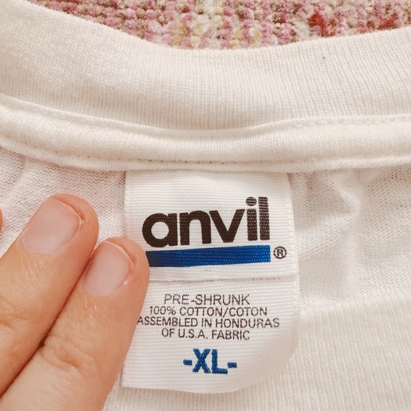 Anvil, Men’s Vintage White T-Shirt with Graphic Print - Picture 2 of 6